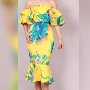 Yellow floral Dress